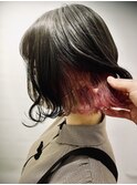 インナーカラー　ボブ