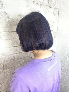 プライズ アイリス 池袋東口店(prize Iris) ブルーハイライトオルチャンヘアネイビーカラー