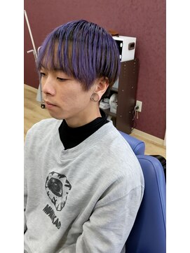 ブルブンガ(Berbunga) 【紫ツートンCR】メンズショートヘア×束感マッシュ