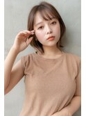 大人かわいい前髪セシルカットココアブラウンフリンジウェーブ