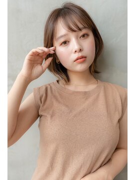 ケアリー 調布(Carelly) 大人かわいい前髪セシルカットココアブラウンフリンジウェーブ