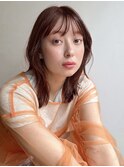 切りっぱなしボブ/ミディアムレイヤー/外ハネボブ/くびれヘアー