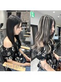 ブラック×ホワイトベージュ#シールエクステ#イメチェン#町田