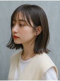 外ハネボブ前髪あり透明感カラー