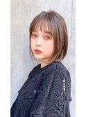 #小顔黒髪クラゲヘアーオリーブグレーココアベージュ