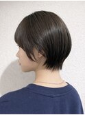前髪あり耳掛け丸みボブコンパクトショート20代30代40代50代