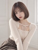 ユーフォリア エヌ 池袋サンシャイン通り店(Euphoria +n)&nbsp;前下がりボブシースルーバングモカブラウン
