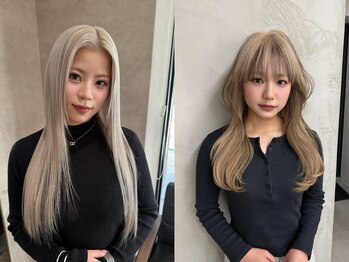 リエンスオーラ(RIENS aura)の写真/岡山屈指のハイトーンサロン☆/ブリーチWカラー/デザイン/韓国風など似合わせをワンランク上の仕上がりに♪