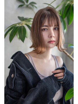 オースティン 調布アミックス(AUSTIN) 大人かわいい前髪セシルカットココアブラウンフリンジウェーブ