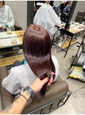 切りっぱなしボブ エアリーロング 美髪ピンクブラウン