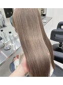 5974ブリーチなしダブルカラーミルクティーアッシュストレート