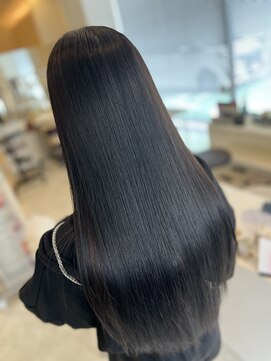 シャルム バイ アローズ 久留米店(CHARM BY AROSE) 黒髪暗髪ブルーブラックワンカール美シルエットロング20代30代