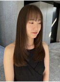 地毛の質感たっぷりなナチュラルストレートパーマ◎