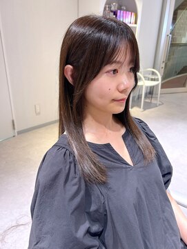 アム(amu) 美髪ロング/髪質改善/ラベンダーグレージュ/シースルーバング