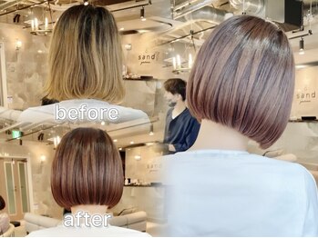 サンド 池袋(sand)の写真/艶やかなストレートヘアで毎朝のスタイリングが時短できる*簡単stylingが叶うショート＆ボブ♪[池袋駅]