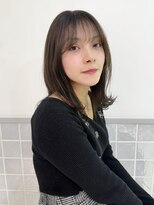 マアム ジー 明大前店(ma'am Zee) ミディアムレイヤー×ピンクベージュ