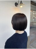 ミニボブ×グレージュ