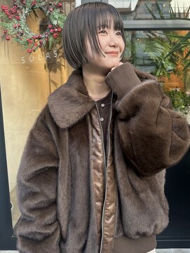 ボブ×ダークオリーブブラウン