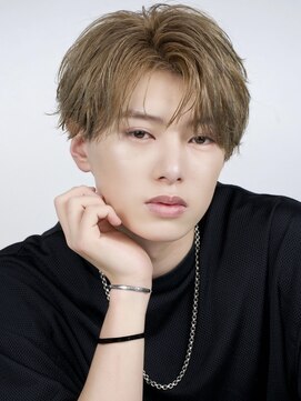 エイド 本店(aid) メンズミルクティーベージュコンマバングニュアンスショート