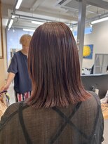 ルシードスタイルアイフラット(LUCIDO STYLE I-FLAT)&nbsp;切りっぱなし/ピンクブラウン/ブラウン/縮毛矯正/20代/30代