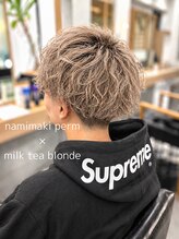 アース 武蔵境店(HAIR & MAKE EARTH)&nbsp;武蔵境で波巻きツイストスパイラルパーマ×ミルクティーブロンド