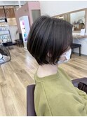 ショート×グレージュ20代30代40代50代ブリーチなし透明感カラー