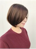 ナチュラル前下がりショートボブ【Ruufus恵比寿渋谷】