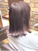 ピンクラベンダー 暖色系カラー 切りっぱなし外ハネボブ