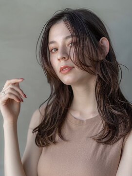 ケアリー 武蔵小杉(Carelly) 大人かわいい前髪セシルカットココアブラウンフリンジウェーブ