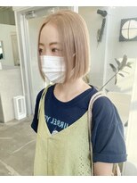ケアブリーチ×ハイトーン×クリームベージュ（表参道）