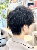 ツイストスパイラルパーマメンズマッシュ波巻きパーマ 奥東巧真