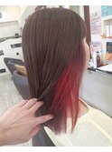 柔らかベージュ&レッドインナー
