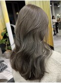 ブリーチ無しWカラー　オリーブグレージュカラー