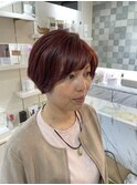 ショート/ハンサムショート/ワインレッドカラー