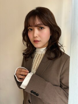 フリッカ 西荻窪店(FLYCKA) 艶ブラウンカラー×ミディアムレイヤー