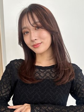 ノイカーム(noi Calm) 顔周りレイヤーカットくびれヘアミルクティーベージュカラー