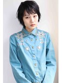 20代30代40代黒髪小顔ナチュラルこなれショート重めバング