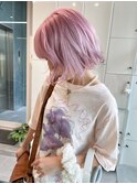 ホワイトピンク ボブ