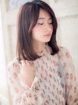 ツヤ髪ココアブラウン大人美人ミディアムa小山20代30代40代