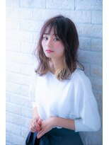 ヘアーアートシフォン 池袋西口店(Hair art chiffon)&nbsp;ミニマムボブモードジグザグバング3Dカラーノットヘアブルージュ