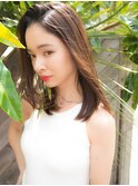 ナチュラルストレート　かきあげバング