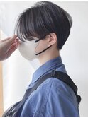 【morio 原宿】ソフト刈り上げハンサムショート　グレージュ