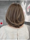 ハイライト 大人ボブ  レイヤーボブ アッシュベージュ ショート