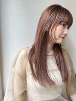 フェイスレイヤー　レイヤーカット　暖色カラー