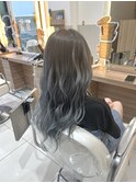 グラデーションハイライト風　アッシュ系カラー