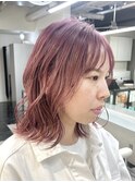 ピンクベージュ/ピンクカラー/ボブレイヤー