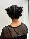 心斎橋　ヘアアレンジ/お団ツイン/編み込み