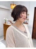 ブラウンベージュ髪質改善水素トリートメントレイヤーカット