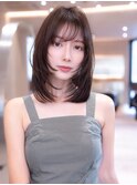 20代30代ミディアム顔周りレイヤーカット髪質改善ストレート