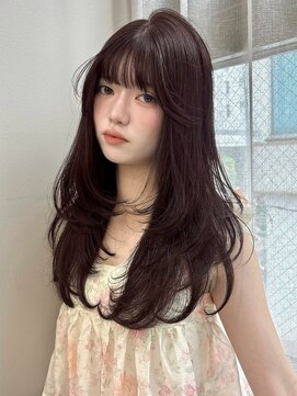 天神美容室 レイヤーカット×チョコレートブラウン